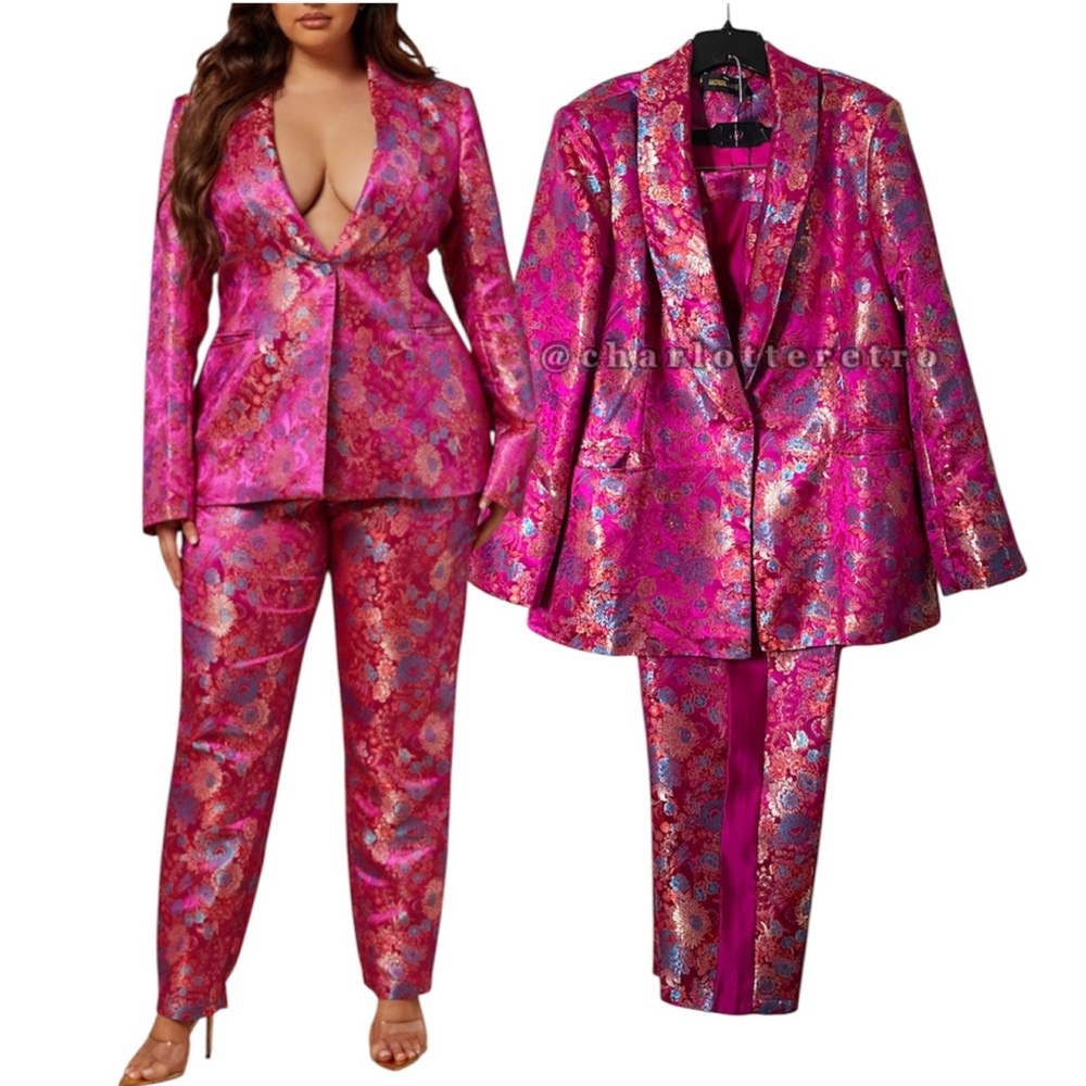 Fashion Nova | Nova Luxe • Pretty In Pink Embroidered Suit Set